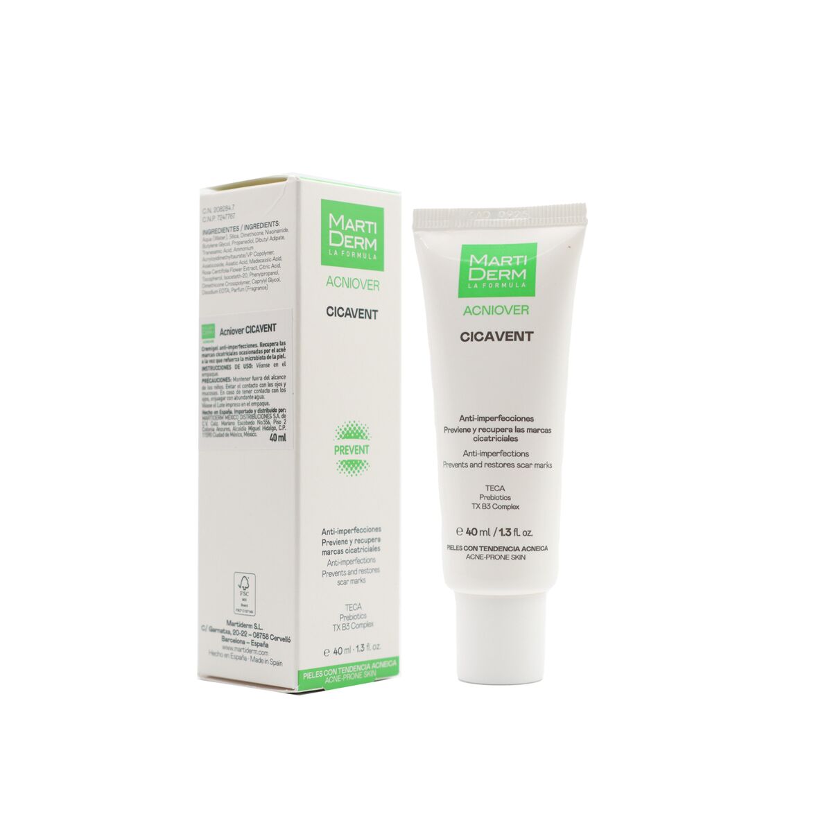 Anti-imperfection Treatment Martiderm Acniover Cicavent 40 ml